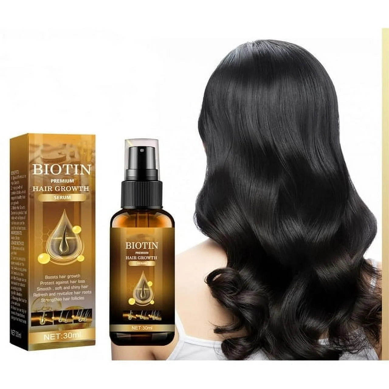 Biotin Hair Growth Spray, Ibealee Biotin Hair Growth Serum, Biotin Thickening Herbal Serum, anti Hair Loss Serum for Women Men Hair Growth and Hair Loss 5 PCS