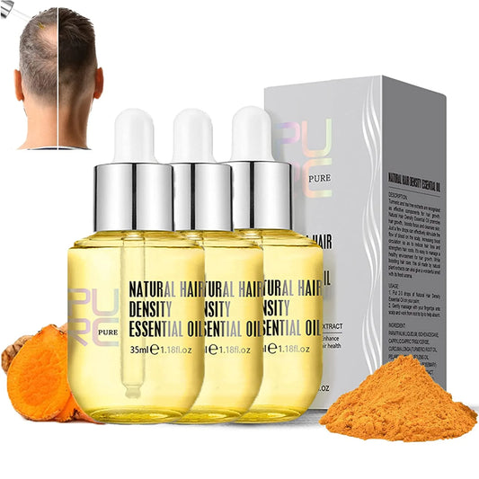 PURC High Hair Growth, Purc Oil for Hair Growth, HOVO Hair Density Essential Oil, Natural Hair Regrowth Serum, Anti-Frizz Hair Serum, Reduce Dry Hair Care Essential Oil for Women Men